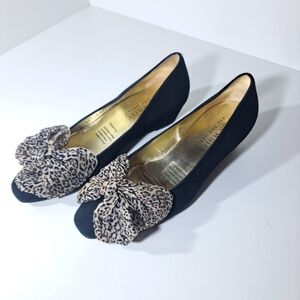 Ron White Flat Shoes Leopard Bow